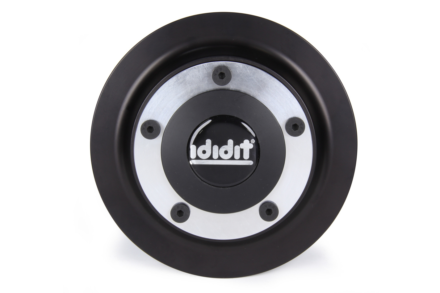 Ididit 5010000020 Steering Wheel Quick Release, 360 Degree Release, 5 Bolt, SFI 42.1, Spline, Aluminum, Black Anodized / Brushed, Ford 40 Spline Shaft, Kit