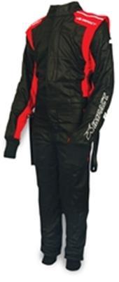 Driving Suit - Mini Racer - 1-Piece - SFI 3.3A/5 - Double Layer - Nomex - Black / Red - Youth X-Large - Each