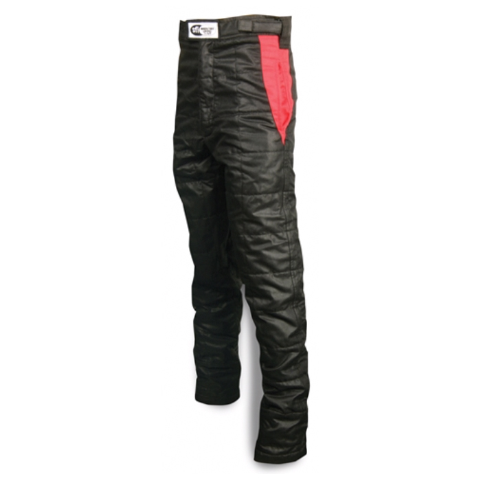 Impact Racing 23319507 Driving Pants, Racer2020, SFI 3.2A/5, Double Layer, Nomex, Black / Red, Large, Each