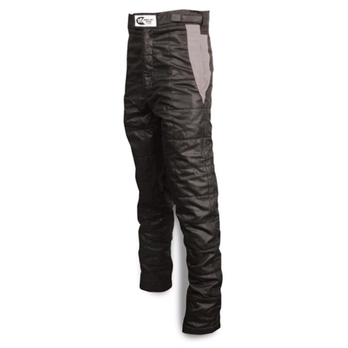 Impact Racing 23319513 Driving Pants, Racer2020, SFI 3.2A/5, Double Layer, Nomex, Black / Gray, Large, Each