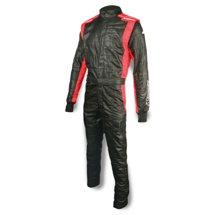 Impact Racing 24219407 Driving Suit, Racer2020, 1-Piece, SFI 3.2A/5, Double Layer, Nomex, Black / Red, Medium, Each