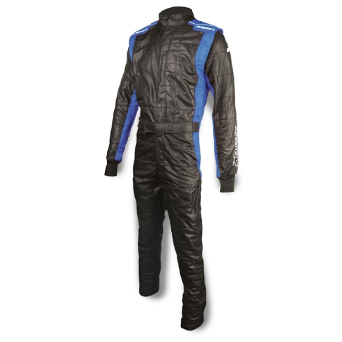 Impact Racing 24219506 Driving Suit, Racer2020, 1-Piece, SFI 3.2A/5, Double Layer, Nomex, Black / Blue, Large, Each