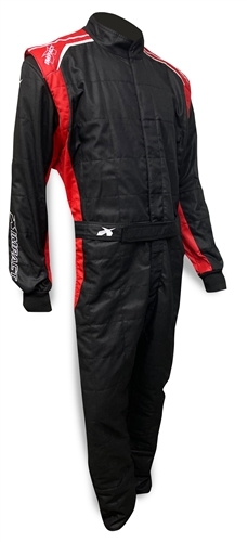 Driving Suit - Racer 2.0 - 1-Piece - SFI 3.2/5 - Double Layer - Nomex - Black / Red - Small - Each