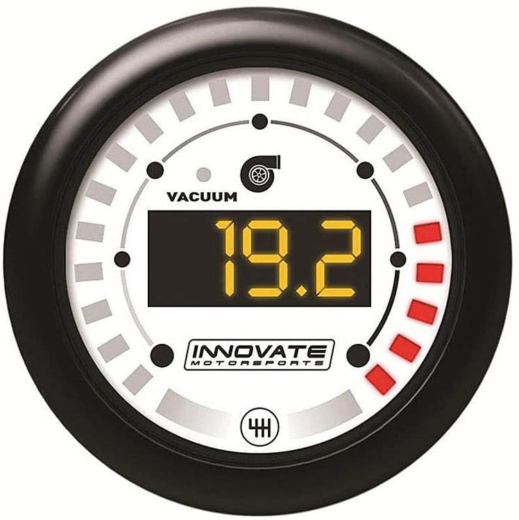 Innovate Motorsports 38510 Combination Gauge, MTX-D, Digital, Electric, Boost / Vacuum, Shift Light, 2-1/16 in Diameter, Black / White Face, Each