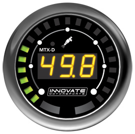Innovate Motorsports 39170 Fuel Pressure Gauge, 0-145 psi, Electric, Digital, 10 Bar Sweep, 2-1/16 in Diameter, Black Face, Each