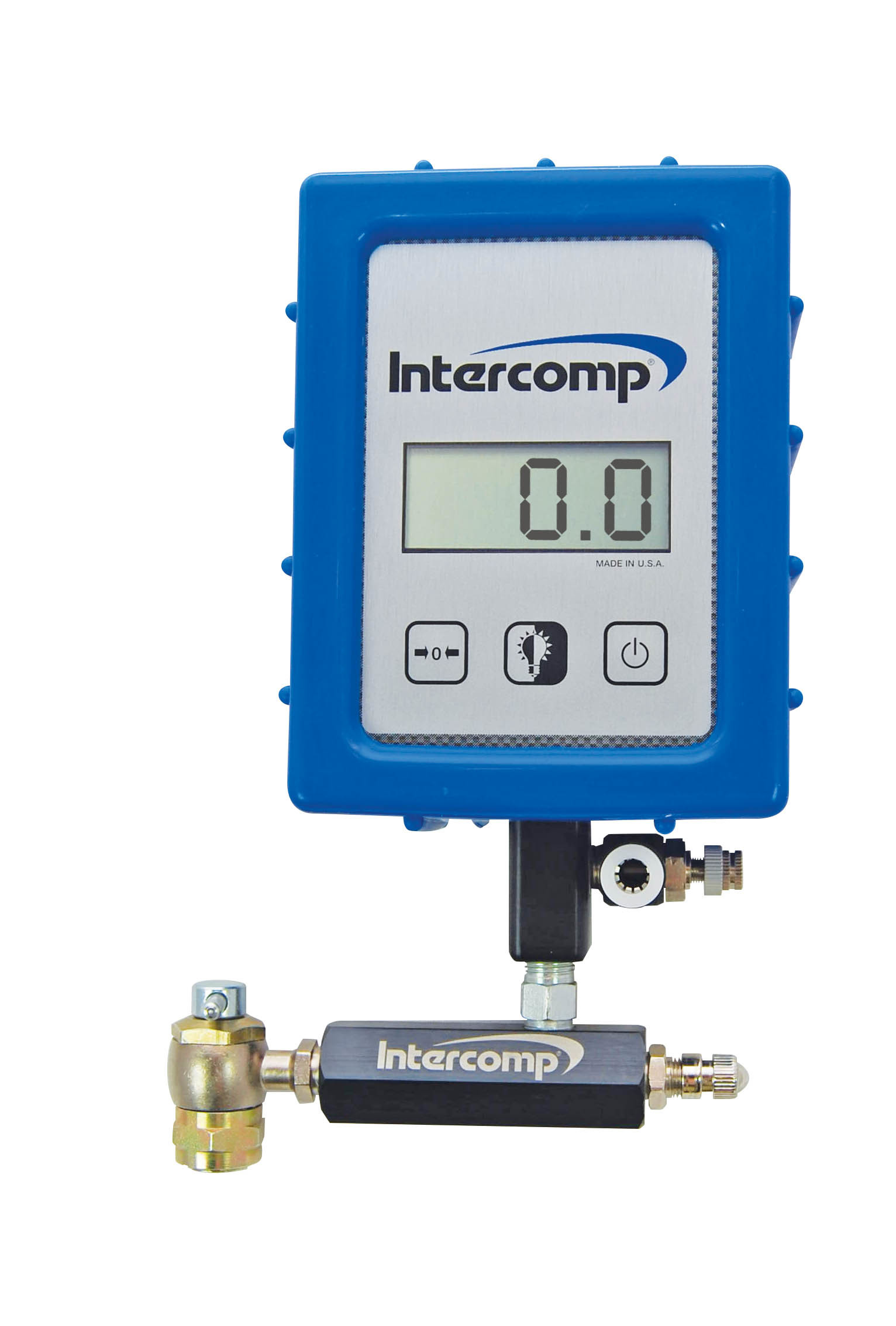 Intercomp 100675 Shock Inflator and Gauge, 0-300 psi, Mechanical, Digital, Schrader Valve Adapter, Kit