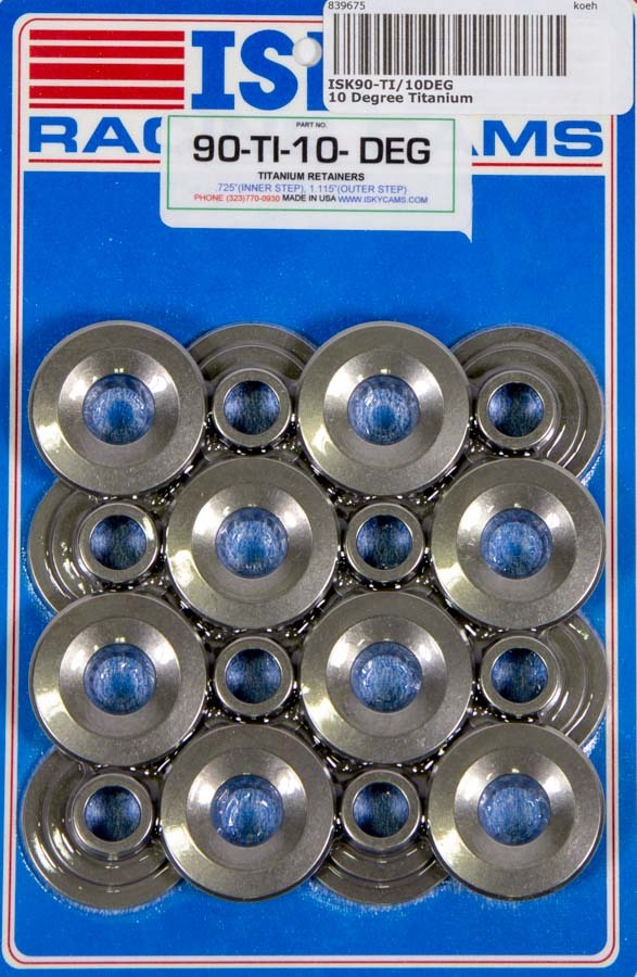 ISKY CAMS 10 Degree Titanium Retainers (16) P/N - 90TI10Deg