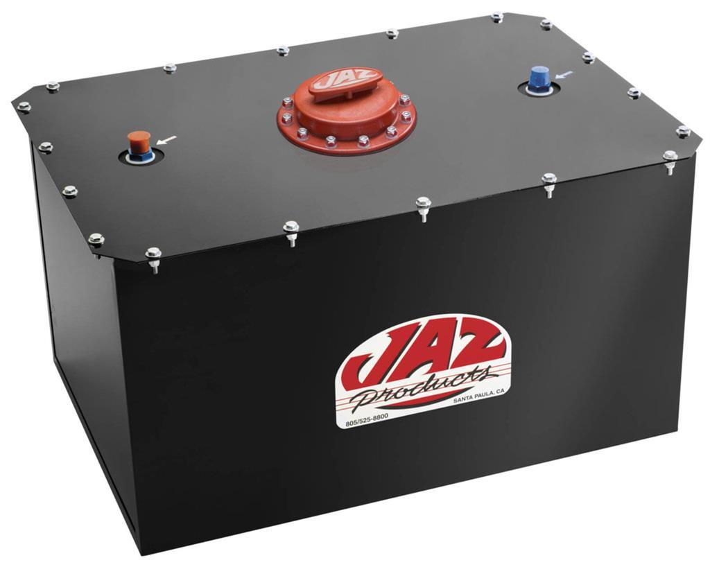 JAZ Products 270-012-01 Fuel Cell and Can, Pro Sport, 12 gal, 18 in Wide x 16-1/2 in Deep x 10-1/2 in Tall, 8 AN Outlet / Vent, Foam, Steel, Black Powder Coat, Each