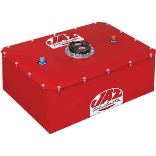 JAZ Products 275-016-01 Fuel Cell and Can, Pro Sport, 16 gal, 26 in Wide x 18 in Deep x 10 in Tall, 8 AN Outlet / Vent, Foam, Steel, Black Powder Coat, Each