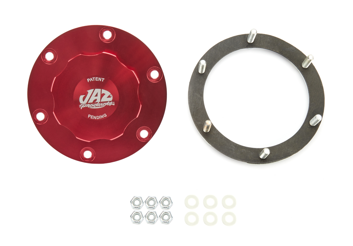 JAZ Products 391-725-06 Fuel Filler Cap Assembly, Screw-On Cap, 6 Bolt, Aluminum, Red Anodized, Each