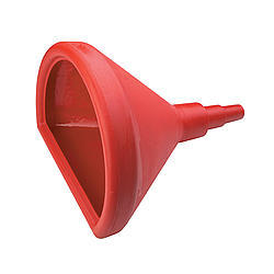 JAZ Products 560-015-06 Funnel, D-Shape, 15 in OD x 16 in Long, Plastic, Red, Each