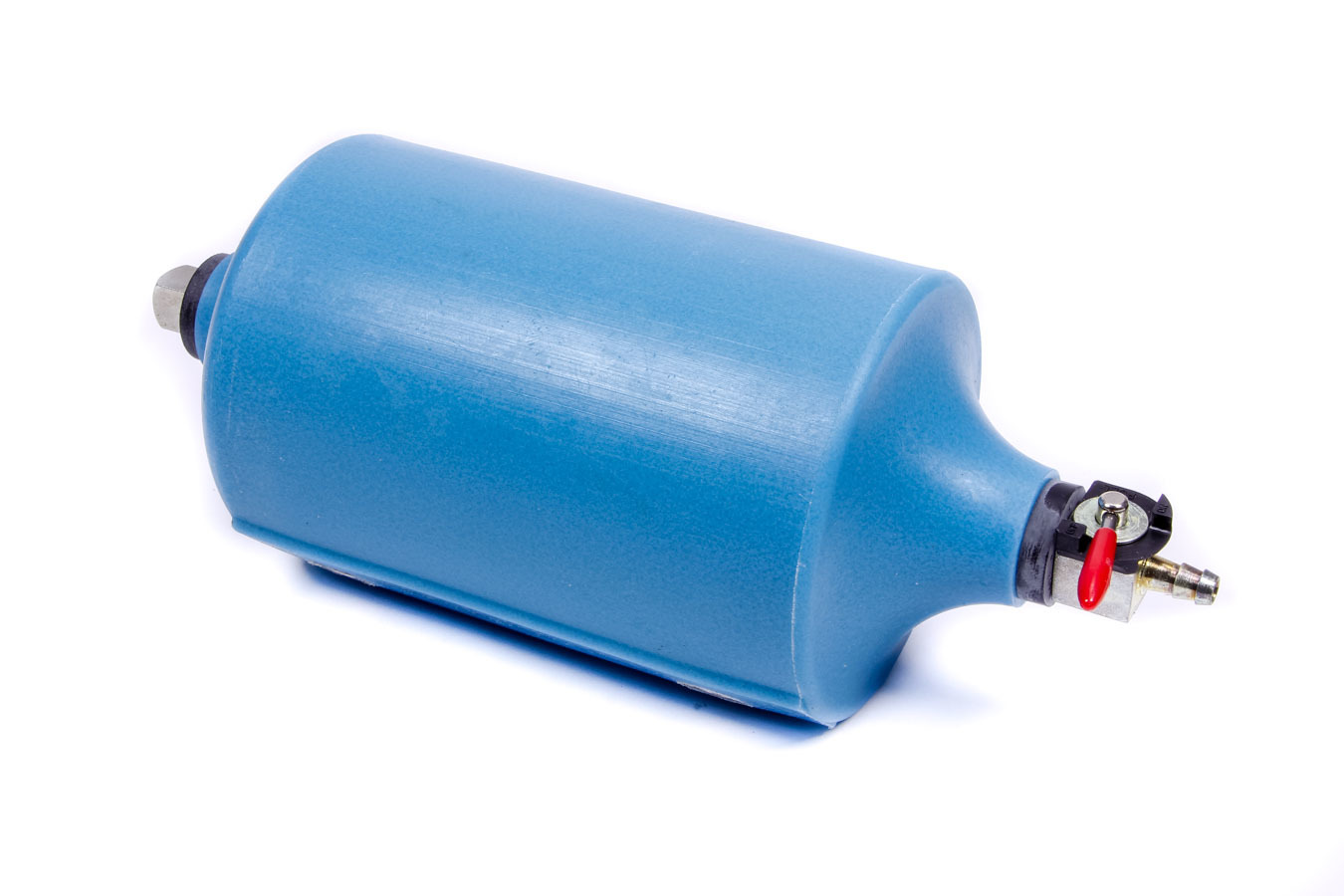 JAZ Products 600-025-11 Overflow Tank, Coolant, 1 qt, 1/4 in Hose Barb Inlet, 1/4 in Hose Barb Petcock Drain, Plastic, Blue, Each