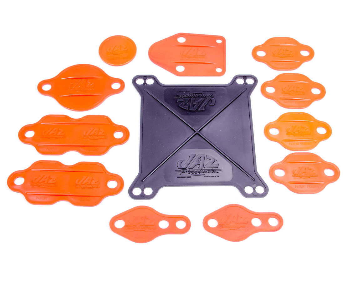 JAZ Products 730-001-01 Engine Blockoff Kit, Intake / Exhaust / Water PUMP / Fuel Pump Blockoff Plates, Square Bore / Small Block Chevy, Kit