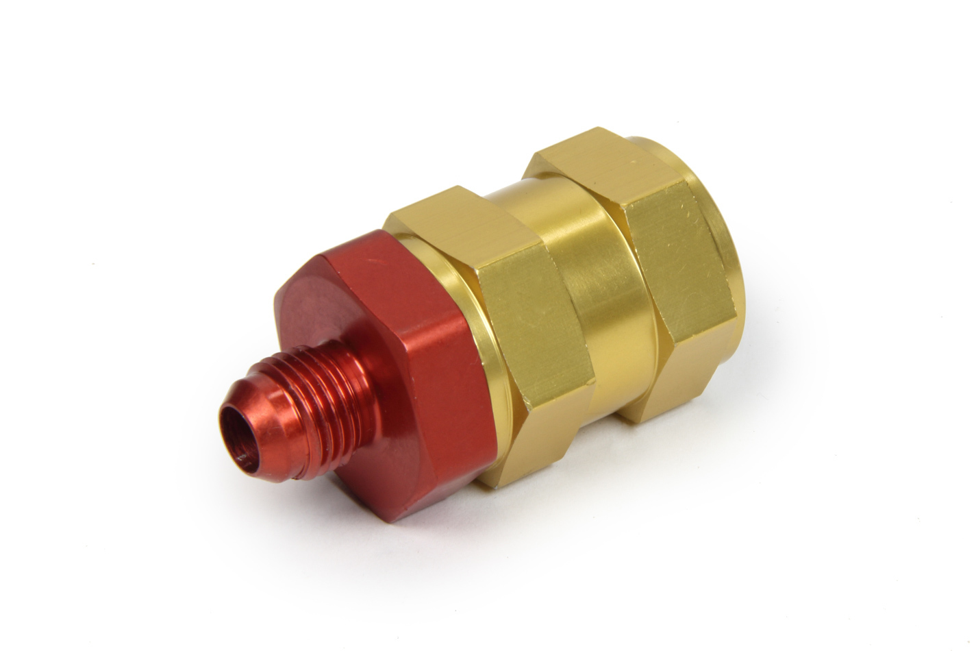 Jaz Products 834-206-06 Roll Over Valve, Vent, External, Check Valve, 6 AN Male Inlet, Brass / Aluminum, Red Anodized, Each