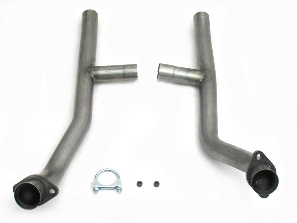 JBA Exhaust 1650SH Exhaust H-Pipe, 2-1/2 in Diameter, Stainless, Natural, Small Block Ford, Ford Mustang / Mercury Cougar 1965-73, Each