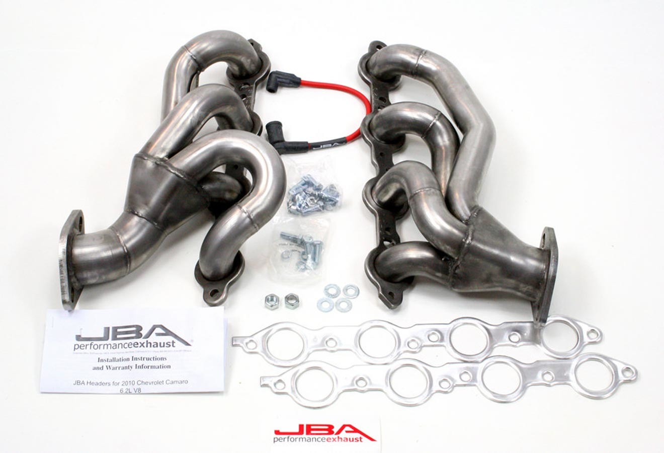 JBA Exhaust 1812S Headers, Cat4ward, 1-3/4 in Primary, 3 in Collector, Stainless, Natural, GM LS-Series, Chevy Camaro 2011-14, Pair