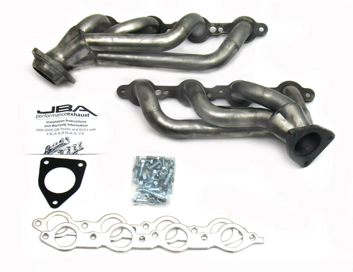 JBA Exhaust 1850S-2 Headers, Cat4ward, 1-5/8 in Primary, 2-1/2 in Collector, Stainless, Natural, GM LS-Series, GM Fullsize SUV / Truck 2002-13, Pair