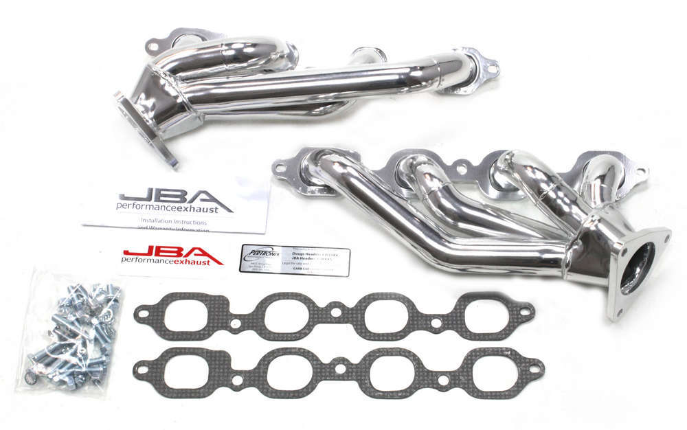 JBA Exhaust 1850S-4JS Headers, Cat4ward, 1-5/8 in Primary, 2-1/2 in Collector, Stainless, Natural, GM LS-Series, GM Fullsize SUV / Truck 2014-17, Pair