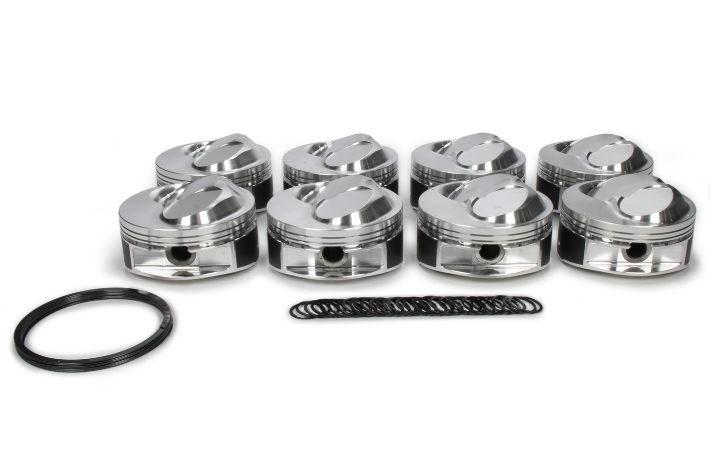 JE Pistons 243328 Piston, Open Chamber Dome GP, Forged, 4.610 in Bore, 0.043 in x 0.043 in x 3.0 mm Ring Grooves, Plus 43.00 cc, Big Block Chevy, Set of 8