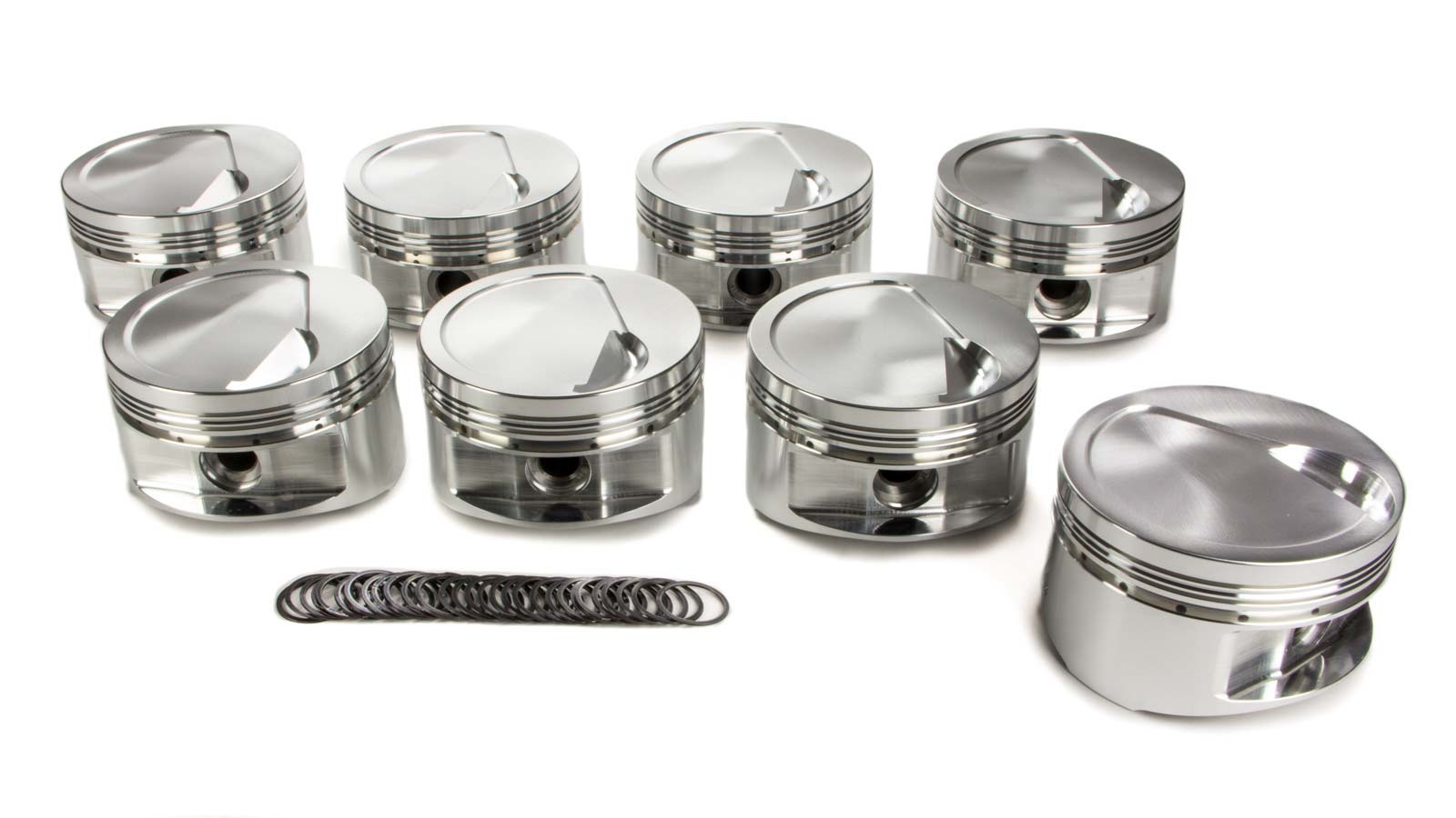 JE Pistons 257956 Piston, Big Block Inverted Dome, Forged, 4.500 in Bore, 1/16 x 1/16 x 3/16 in Ring Grooves, Minus 11.50 cc, Big Block Chevy, Set of 8