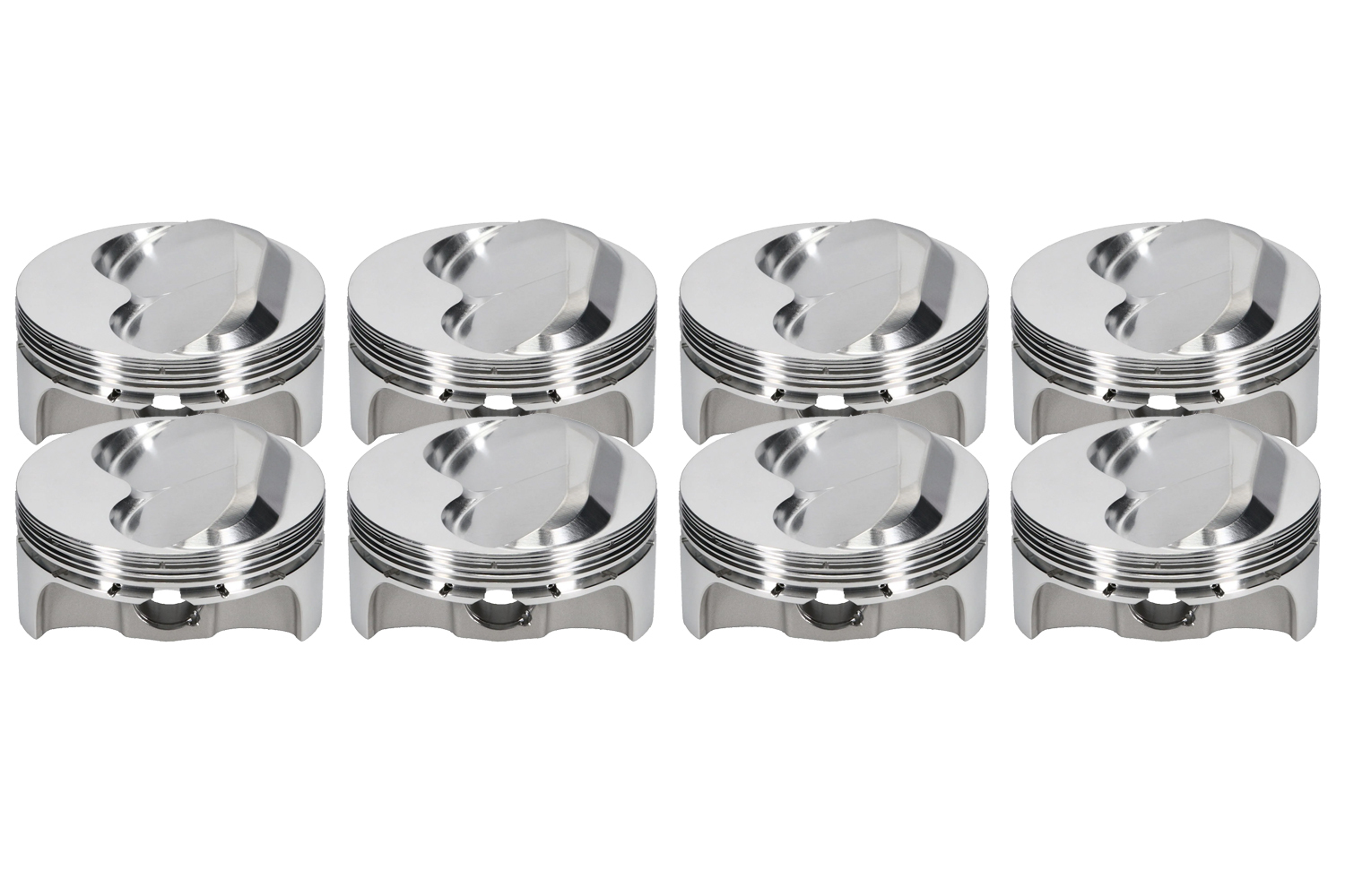 JE Pistons 301475 Piston, 23 Degree FSR Hollow Dome, Forged, 4.125 in Bore, 0.043 x 0.043 x 3 mm Ring Grooves, Plus 10.80 cc, Small Block Chevy, Set of 8