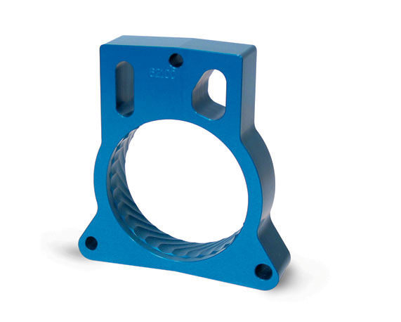 Jet Performance 62122 Throttle Body Spacer, Powr-Flo, 1 in Thick, Gasket / Hardware, Aluminum, Blue Anodized, Small Block Ford, Ford Fullsize SUV / Truck 1986-96, Each
