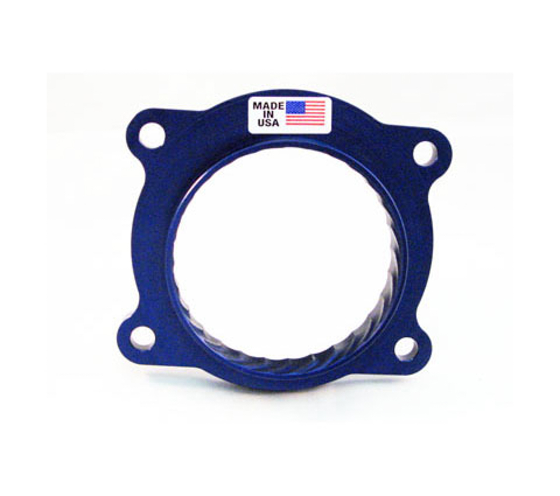 Jet Performance 62166 Throttle Body Spacer, Powr-Flo, 1 in Thick, Gasket / Hardware, Aluminum, Blue Anodized, Ford Fullsize Truck / Mustang 2011-15, Each