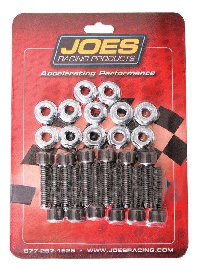 Joes Racing Products 25596 Hub Stud Kit, 5/16-18 in Thread, 1-1/4 in Long, Nuts Included, Steel, Black Oxide, Set of 12
