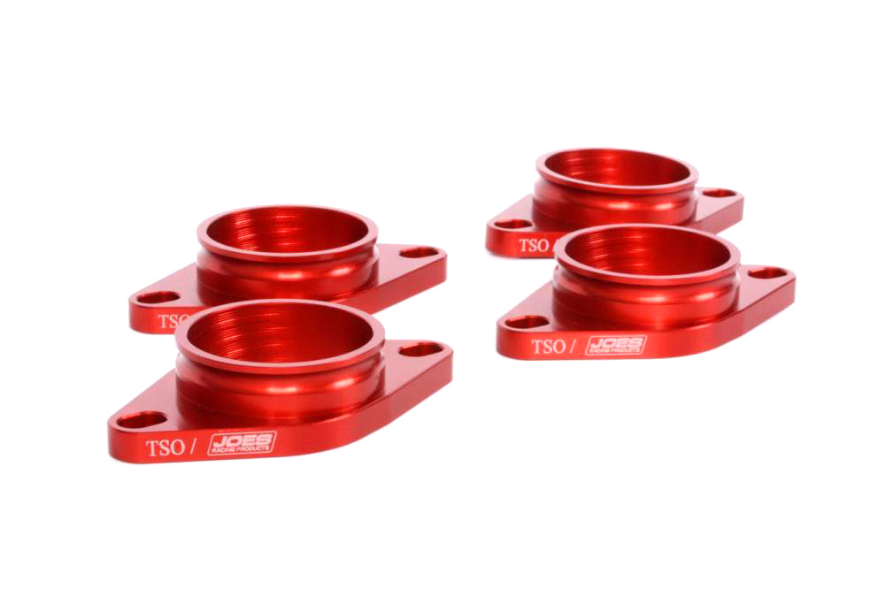 Joes Racing Products 25853-TSO Carburetor Adapter, O-Rings Included, Aluminum, Red Anodized, Suzuki, Micro Sprints, Tulsa Shootout, Set of 4