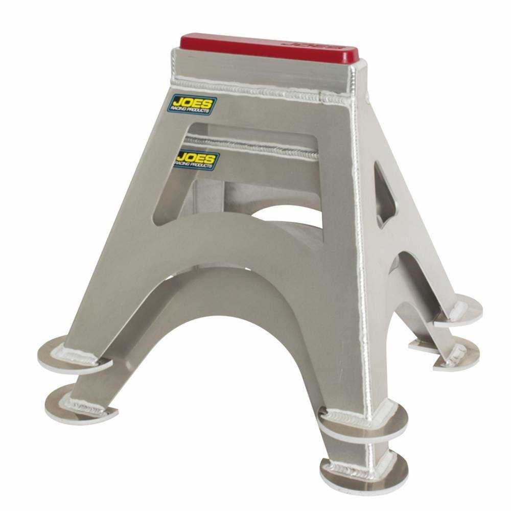 Joes Racing Products 55500 Jack Stand, 14 in Tall, 7 x 8 in Rectangle Base, Urethane Pad, Aluminum, Natural, Pair