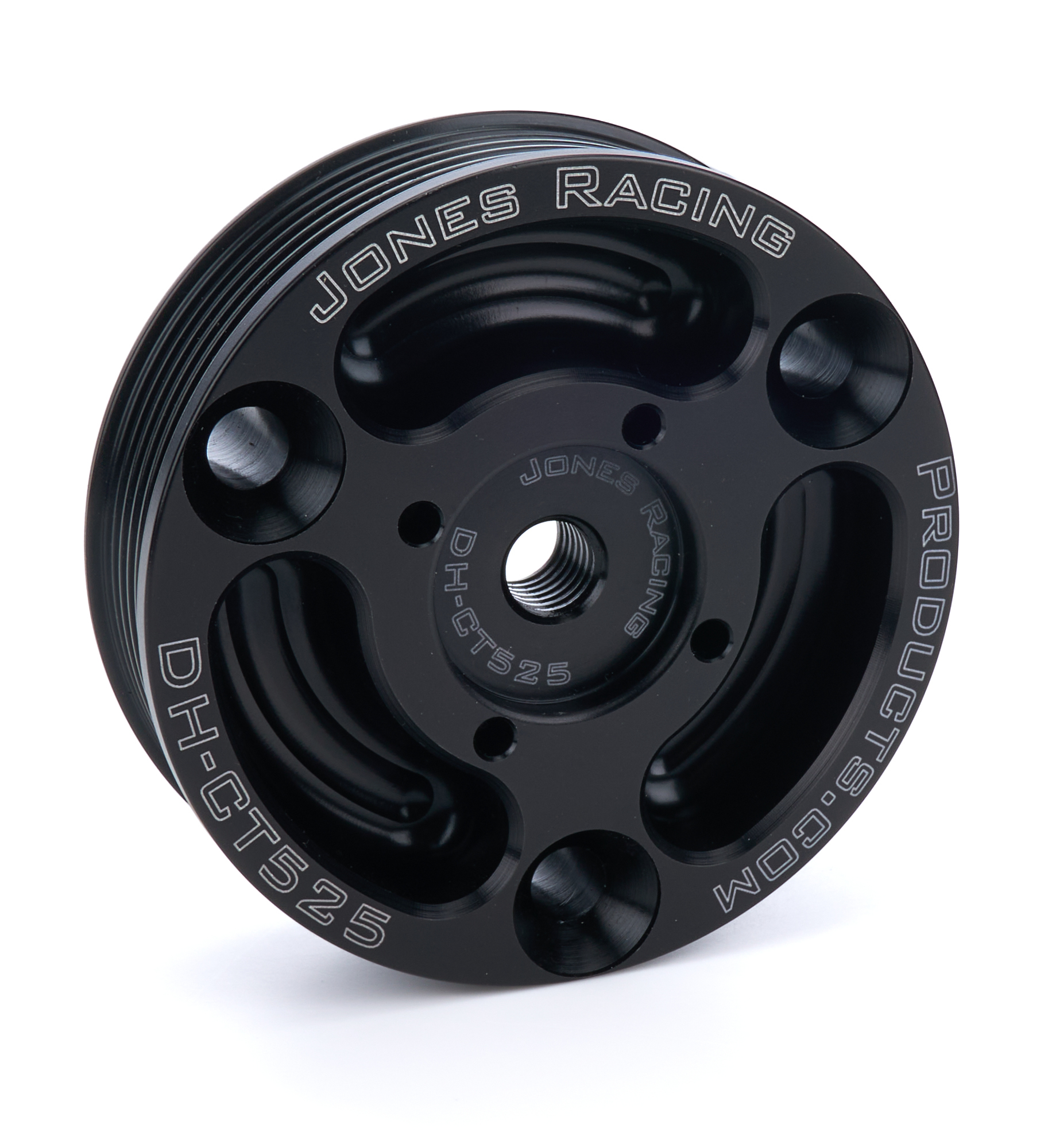 Crankshaft Pulley - Serpentine - 6-Rib - 4 in Diameter - Aluminum - Black Anodized - GM LS-Series - Each