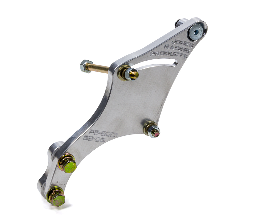 Jones Racing Products PS-8001-SB-DS Power Steering Bracket, Driver Side, Block / Head Mount, Aluminum, Natural, Small Block Chevy, Each