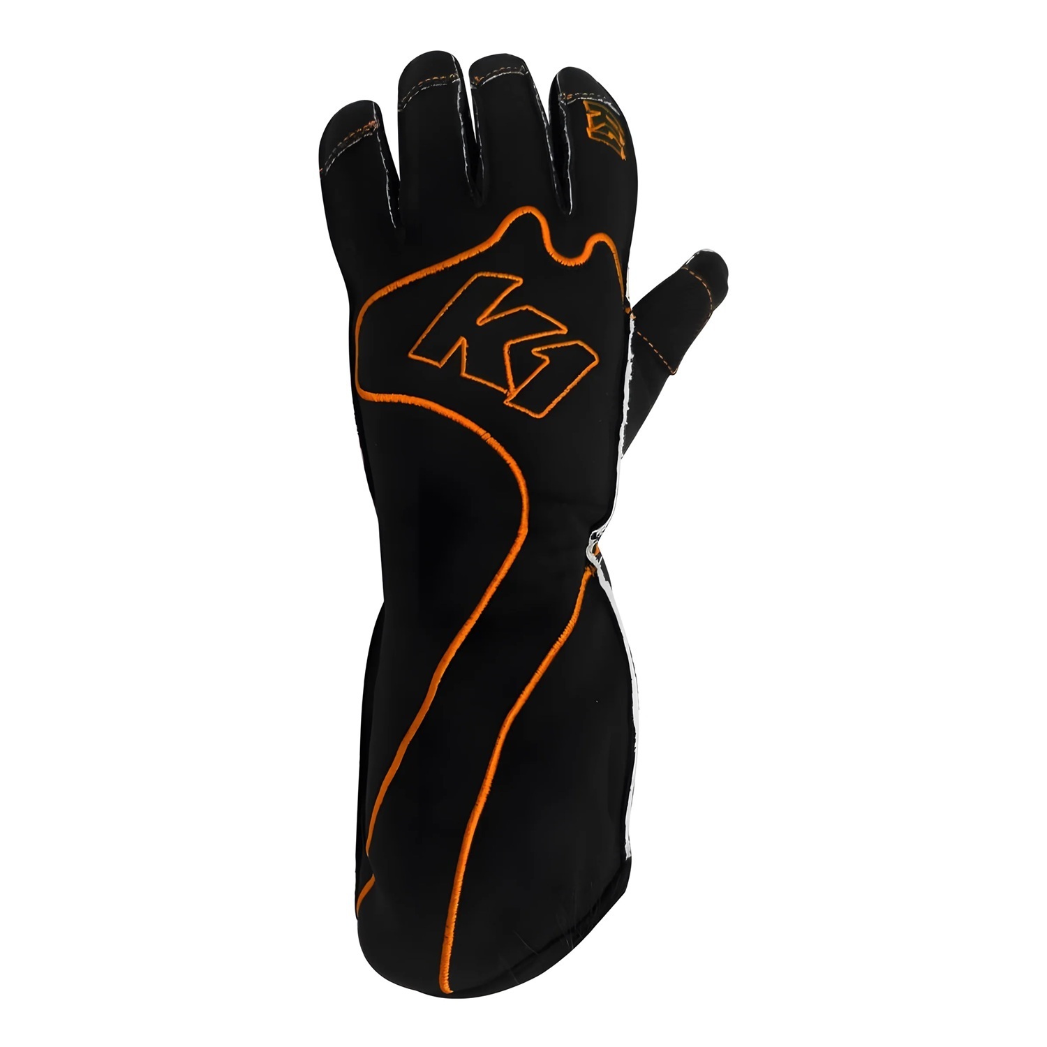 K1 RaceGear RS1 Karting Gloves 13-RS1-O-XS Driving Gloves, Gloves, One Layer, Polyester/Leather, Black/Orange, X-Small, Pair thumbnail 3