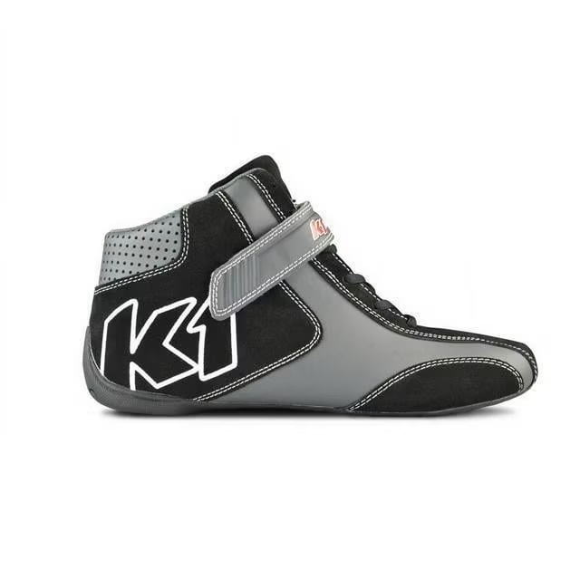 Driving Shoe - Champ - Mid-Top - Leather / Suede Outer - Microfiber Inner - Black / Gray - Size 5 - Pair