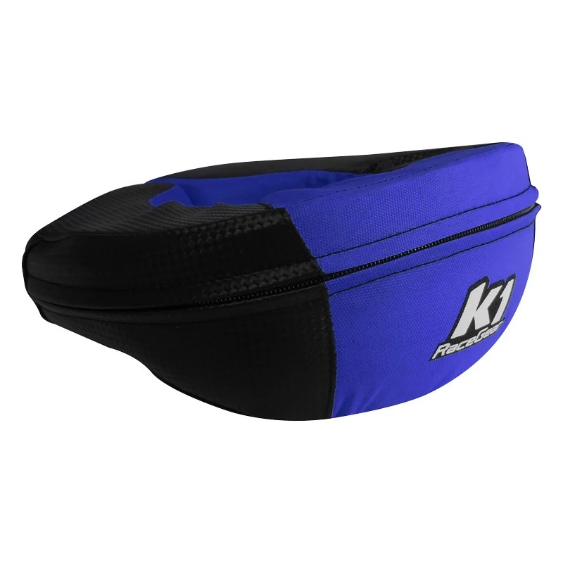 K1 RaceGear Carbon-Look Neck Braces 15-NEC-CAB-A Braces, Braces, 360 degree, Adjustable, Black/Blue, Adult Size, Each thumbnail 2