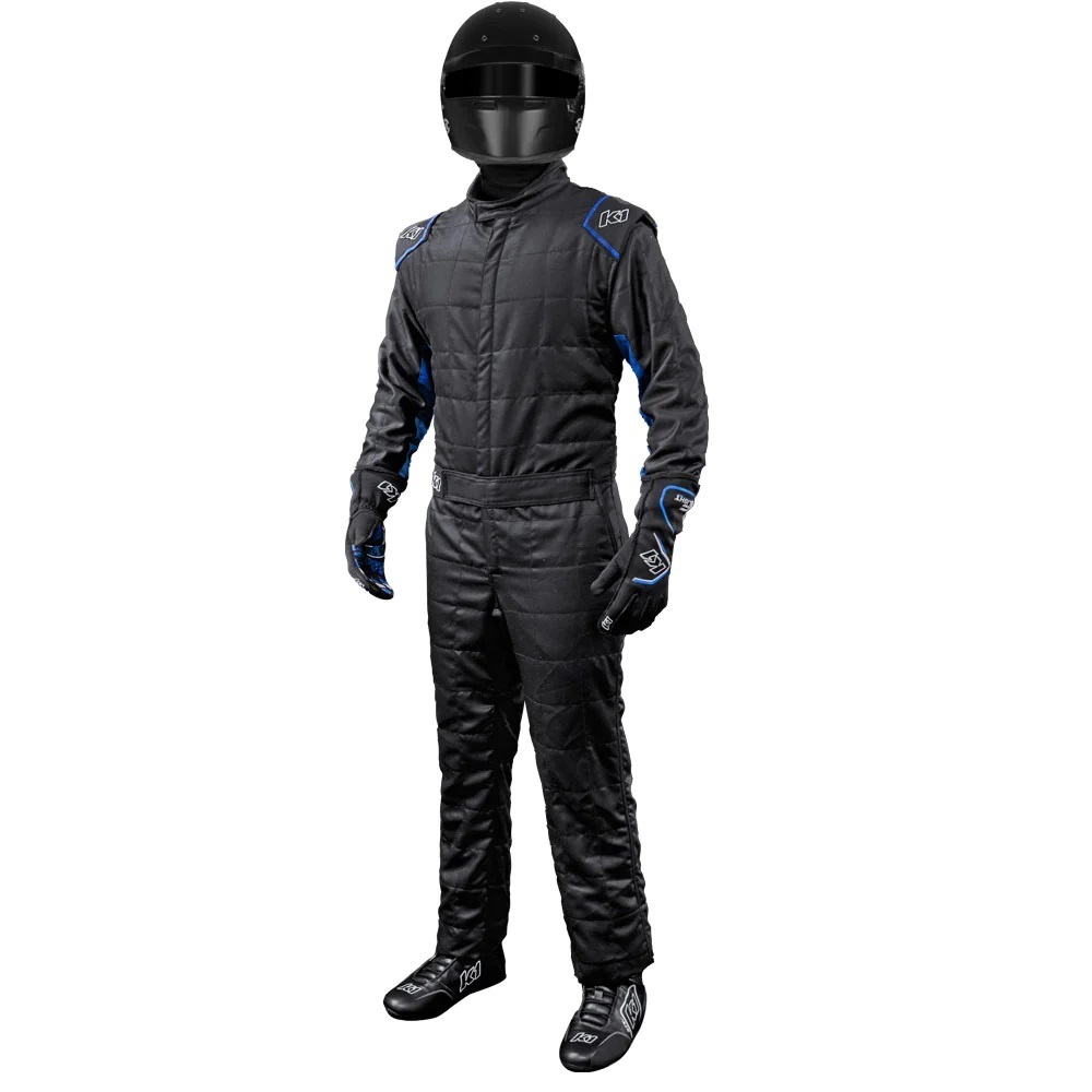 K1 RACEGEAR — K1 RACEGEAR Suit Outlaw Lrg / X-Lrg Black / Blue SFI 3.2A/5