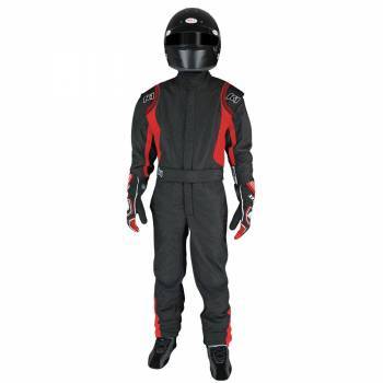 K1 Racegear 20-PRY-NR-6XS Driving Suit, Precision II, 1-Piece, SFI 3.2A/5, Double Layer, Nomex, Black / Red, Youth 6X-Small, Each