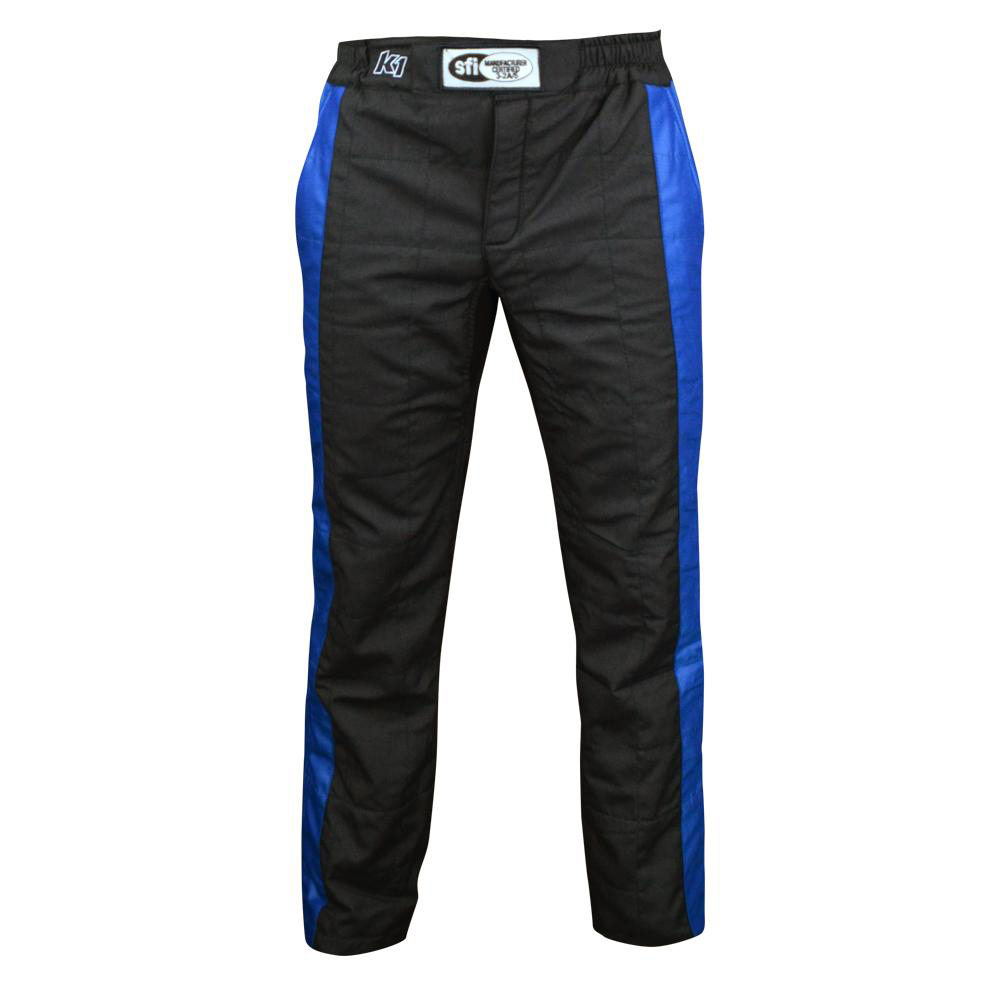 K1 RaceGear Sportsman Pants 22-SPT-NB-S Driving Pants, Sportsman, Two Layers, Nomex, Black with Blue Stripe, SFI 3.2A/5, Men's Small, Each thumbnail 4