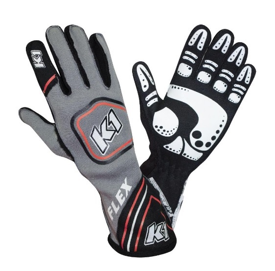 Glove Flex Grey / Red Large FIA / SFI 5