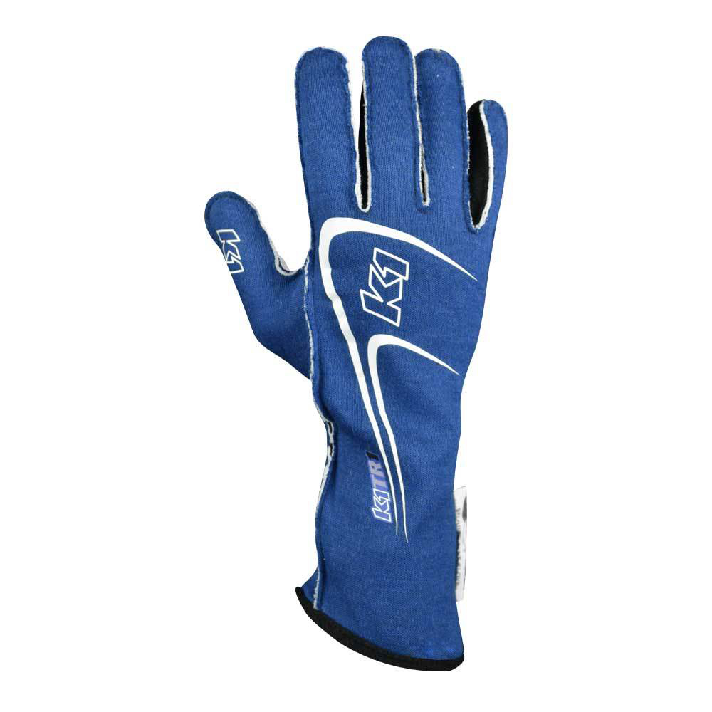 K1 RaceGear Track 1 Gloves 23-TR1-B-4XS Driving Gloves, Gloves, Two Layers, Nomex®, Blue/White, SFI 3.3/5, Youth 4X-Small, Pair thumbnail 3