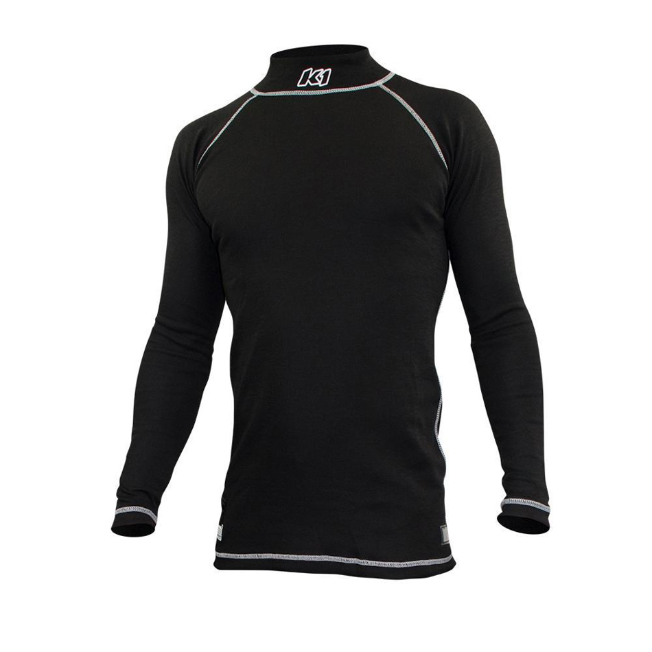 K1 RaceGear FLEX Under Shirts 26-FUS-N-S Fire Retardant Underwear Shirts, Shirts, Long Sleeve, Nomex, Black, SFI 3.3/5, FIA 8856-2000, Men's Small, Each thumbnail 2
