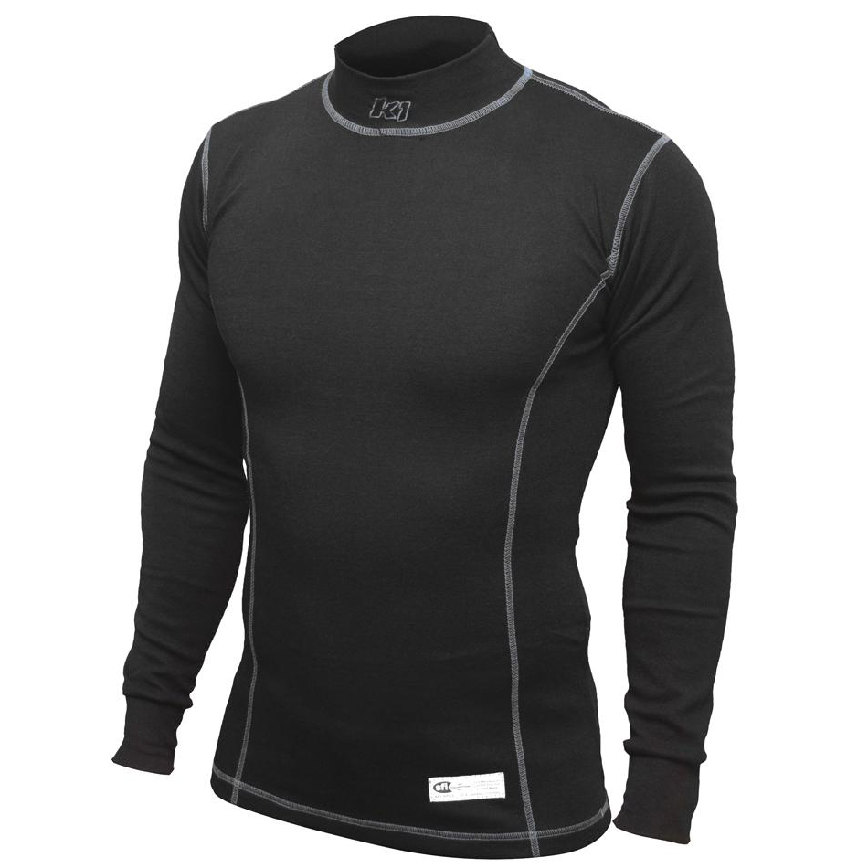 K1 RaceGear Precision Tech Layer Shirts 26-PLS-N-2XL Fire Retardant Underwear Shirts, Shirts, Long Sleeve, Nomex, Black, SFI 3.3, Men's 2X-Large, Each thumbnail 2