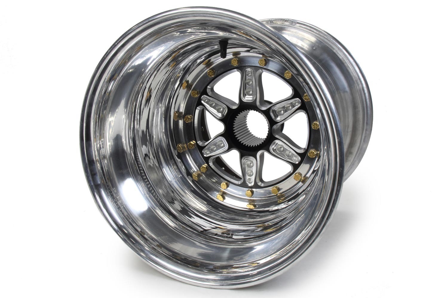 Keizer Aluminum Wheels 15156SPIBL Wheel, 15 x 15 in, 5.000 in Backspace, 42 Spline, Inner Beadlock, Aluminum, Polished, Sprint Car, Each