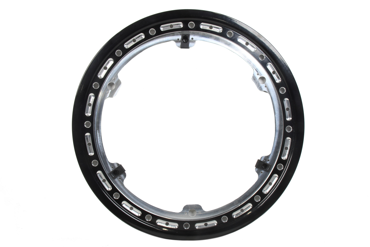 Keizer Aluminum Wheels W15BLTB Beadlock Ring, 6 Tab, Threaded, Aluminum, Black Anodized, Keizer 15 in Wheels, Each
