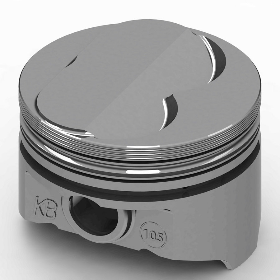 KB Pistons KB105.030 Piston, KB Series, Hypereutectic, 4.030 in Bore, 1/16 x 1/16 x 3/16 in Ring Grooves, Plus 0.50 cc, Small Block Chevy, Set of 8