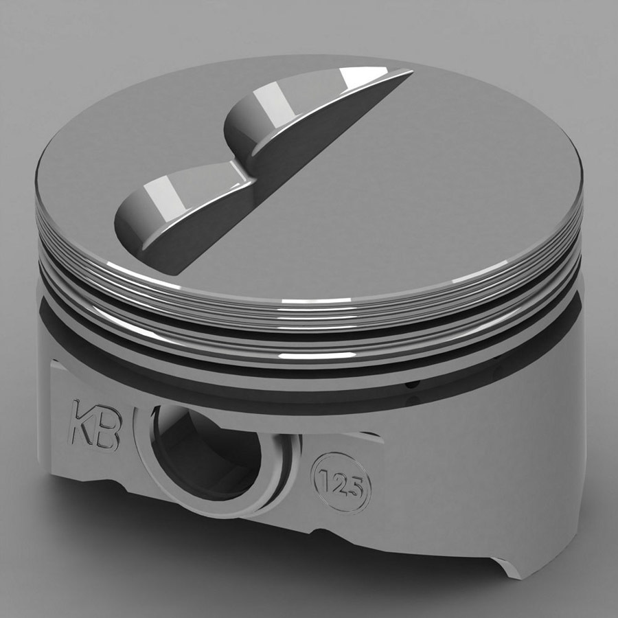 KB Pistons KB125.040 Piston, KB Series, Hypereutectic, 4.165 in Bore, 5/64 x 5/64 x 3/16 in Ring Grooves, Minus 7.00 cc, Small Block Chevy, Set of 8
