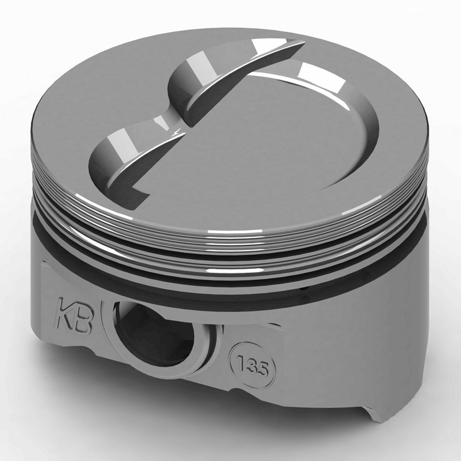 KB Pistons KB135.030 Piston, KB Series, Hypereutectic, 4.030 in Bore, 5/64 x 5/64 x 3/16 in Ring Grooves, Minus 18.00 cc, Small Block Chevy, Set of 8