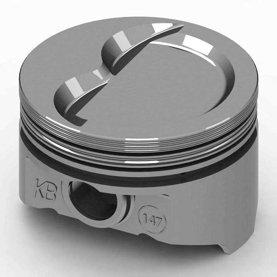 KB Pistons KB147.030 Piston, KB Series, Hypereutectic, 4.155 in Bore, 5/64 x 5/64 x 3/16 in Ring Grooves, Minus 18.00 cc, Small Block Chevy, Set of 8