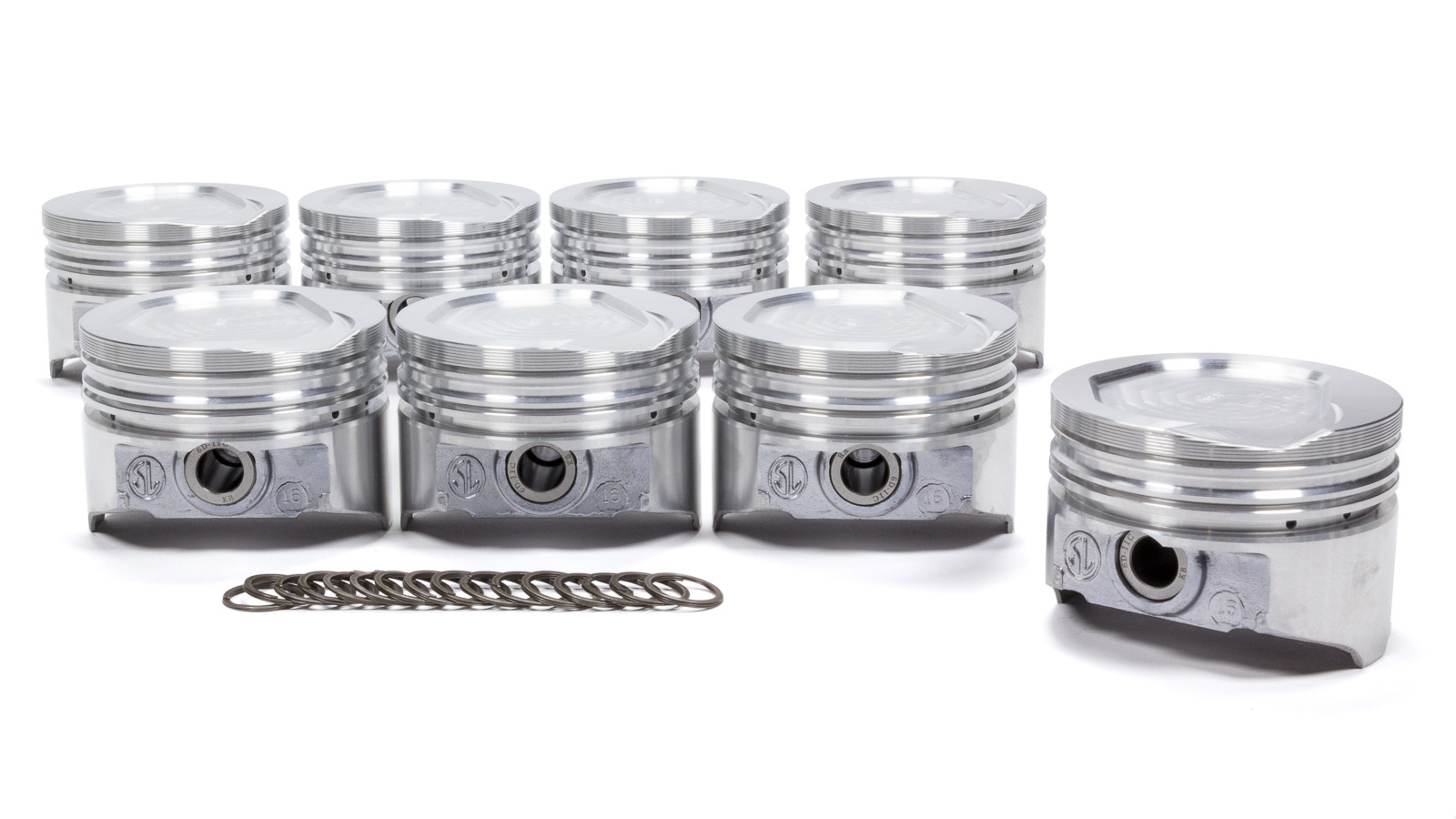KB Pistons KB148.030 Piston, Hypereutectic, 4.030 in Bore, 5/64 x 5/64 x 3/16 in Ring Grooves, Minus 13.00 cc, Ford Cleveland / Modified, Set of 8