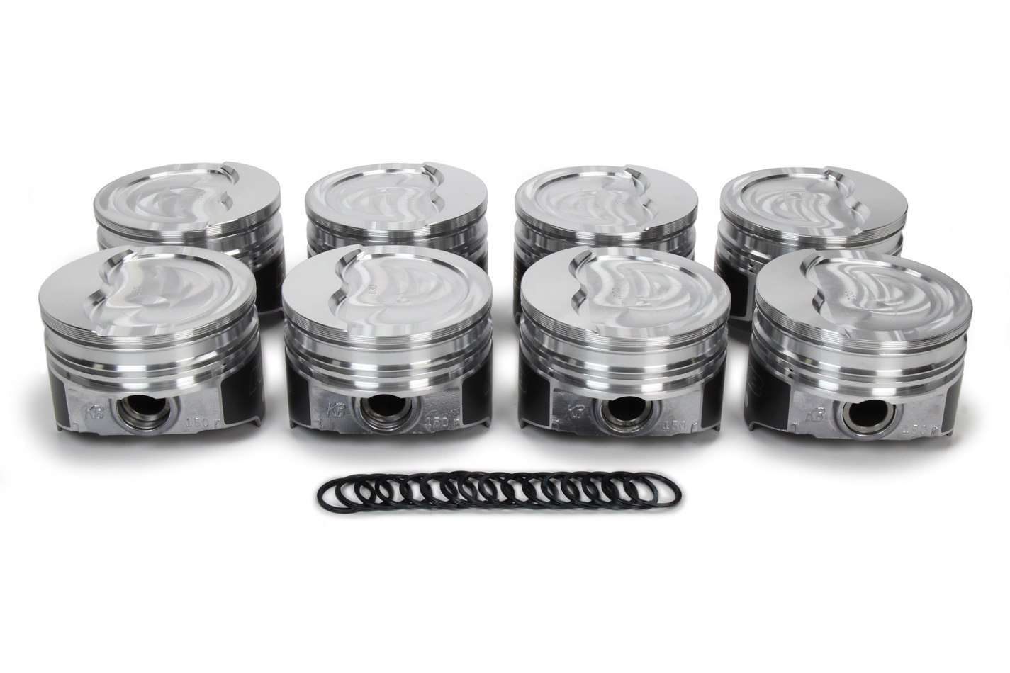 KB Pistons KB150.030 Piston, KB Series, Hypereutectic, 4.080 in Bore, 5/64 x 3/32 x 3/16 in Ring Grooves, Minus 20.00 cc, Ford FE-Series, Set of 8